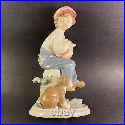 Lladro Figurine My Best Friend#5401Boy With Dog Glazed with original Box