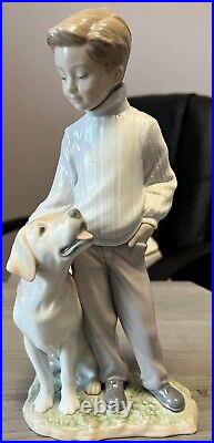 Lladro Figurine My Loyal Friend Boy With Dog #6902 Original Box