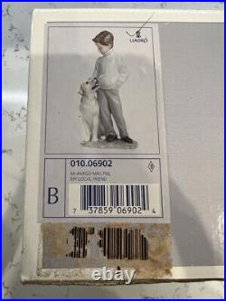 Lladro Figurine My Loyal Friend Boy With Dog #6902 WithBox Gorgeous