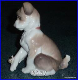 Lladro Figurine New Friend Puppy Dog With Snail On Paw #6211 With Original Box