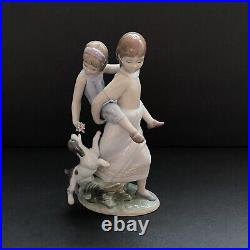 Lladro Figurine Oh Happy Days #8353 Girls and Dogs Retired Original Box Vintage