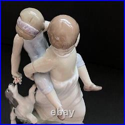 Lladro Figurine Oh Happy Days #8353 Girls and Dogs Retired Original Box Vintage