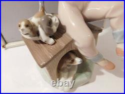 Lladro Figurine PICK OF THE LITTER GIRL WITH DOG PUPPIES #7621 Retired Mint Box