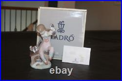 Lladro Figurine Pick Of The Litter Child Girl Dog Puppies 7621 Box & Signed