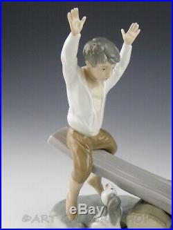 Lladro Figurine SEE SAW BOY AND GIRL WITH DOG FRIENDS #4867 Retired Mint