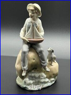 Lladro Figurine Sea Fever Boy With Boat And Dog #5166