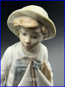 Lladro Figurine Sea Fever Boy With Boat And Dog #5166