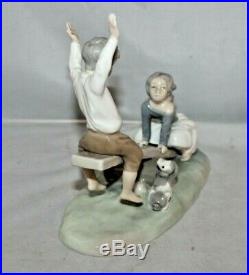 Lladro Figurine Seesaw Boy And Girl On Teeter Totter With Dog #4867
