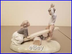 Lladro Figurine Seesaw or Swing #4867 Boy & Girl with Dog Seesaw
