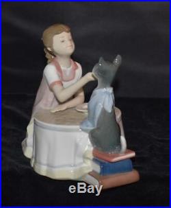 Lladro Figurine TEA TIME #9197- Girl with Dog Serving Tea F Polope- MINT