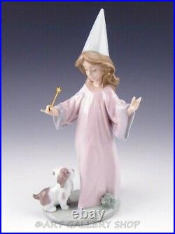 Lladro Figurine UNDER MY SPELL GIRL WITH WAND AND PUPPY DOG #6170 Retired Mint