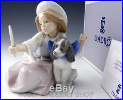 Lladro Figurine WHO'S THE FAIREST GIRL with MIRROR & DOG #5468 Retired Mint Box