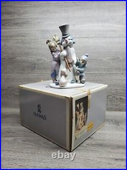 Lladro Figurines Snowman Boy Girl Dog 5713