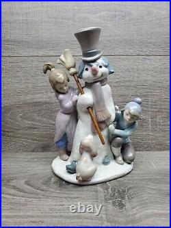 Lladro Figurines Snowman Boy Girl Dog 5713