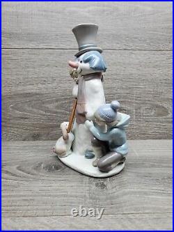 Lladro Figurines Snowman Boy Girl Dog 5713