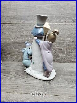 Lladro Figurines Snowman Boy Girl Dog 5713