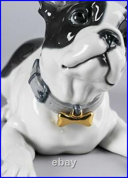 Lladro French Bulldog with Macarons Dog Figurine 01009398