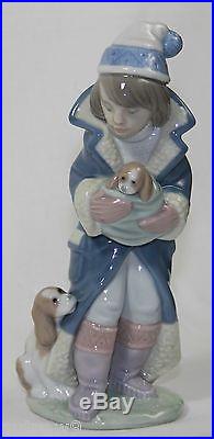 Lladro Friday's Child #6019 Figurine Boy With Puppy Dogs Perfect