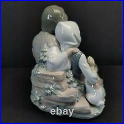 Lladro Friendship 1230 Hermanitos Boy Girl Puppy Dog Adorable In Mint Condition