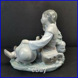 Lladro Friendship 1230 Hermanitos Boy Girl Puppy Dog Adorable In Mint Condition