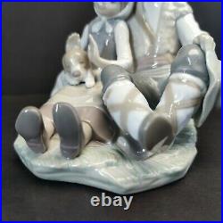 Lladro Friendship 1230 Hermanitos Boy Girl Puppy Dog Adorable In Mint Condition