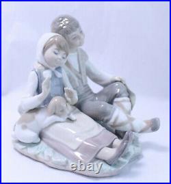 Lladro Friendship Girl and Boy with Dog #1230