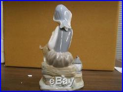 Lladro-GIRL SITTING WITH DOG #4910 Private Collection Mint In Box 8 1/2X LANTERN