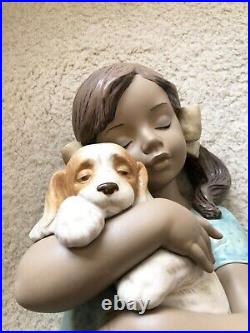 Lladro Gabriela 2355 Girl Hugging Dog Large Estate Sale