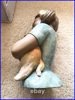 Lladro Gabriela 2355 Girl Hugging Dog Large Estate Sale