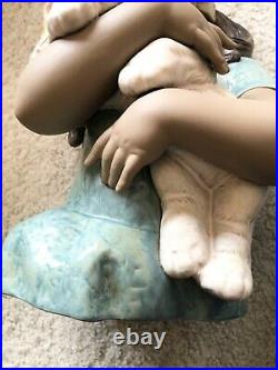 Lladro Gabriela 2355 Girl Hugging Dog Large Estate Sale