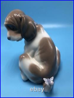 Lladro Gentle Surprise Dog Figurine #6210 Brand Butterfly On Tail