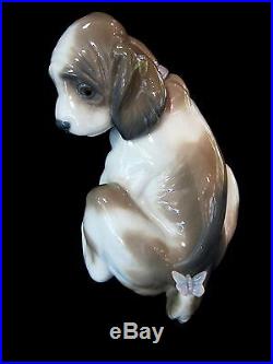 Lladro Gentle Surprise Dog Figurine #6210 Brand Nib Butterfly On Tail Save$ F/sh