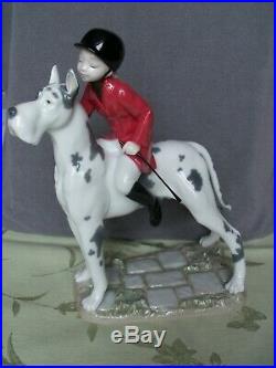 Lladro Giddy Up Figurine #8523 Girl on Dog Mint