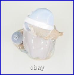 Lladro Girl Sitting With Dog And Lantern Figurine Spain 4910 Retired