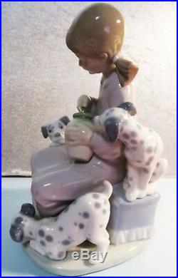 Lladro Girl With Dogs and Honey 1248
