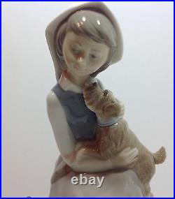 Lladro Girl With Lantern (and dog) #4910
