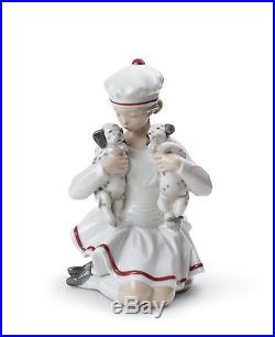 Lladro Girl with Dog Figurines 01008521 GIRL WITH DALMATIANS 8521 BRAND NEW