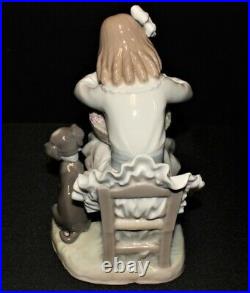 Lladro Girl with Dog Flower Basket Porcelain Figurine #1088, Gloss Finish