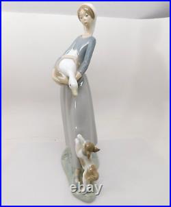Lladro Girl with Goose and Dog Figurine #4866 Mint