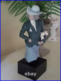 Lladro Gres Bust, Girl With Dog Large Rare