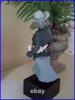 Lladro Gres Bust, Girl With Dog Large Rare