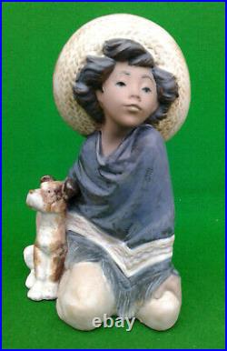 Lladro Gres Fernando (mexican Boy Kneeling With Dog) 2167