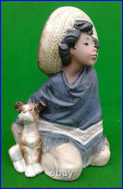 Lladro Gres Fernando (mexican Boy Kneeling With Dog) 2167