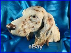 Lladro Gres Headstudy Of An English Setter Dog, Retired 1981, Magnificent