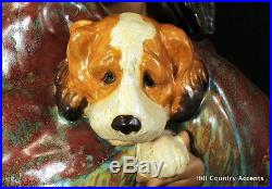 Lladro Gres Loyal Companion #12391- Girl Sitting Holding A Dog $735 Mib