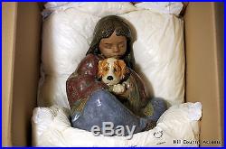 Lladro Gres Loyal Companion #12391- Girl Sitting Holding A Dog $735 Mib