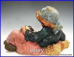 Lladro Gres What A Day # 12207 Little Girl With Dog On Lap $650v Mint