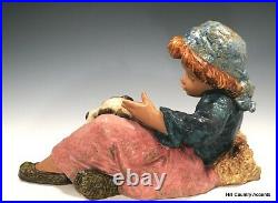 Lladro Gres What A Day # 12207 Little Girl With Dog On Lap $650v Mint