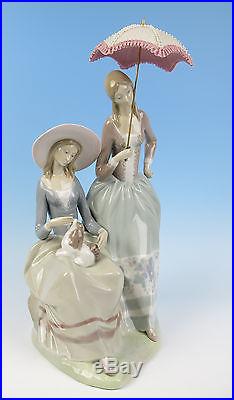 Lladro HARMONY GROUP Figurine #4804 MINT Glazed Retired 1981 Lace Parasol Dog