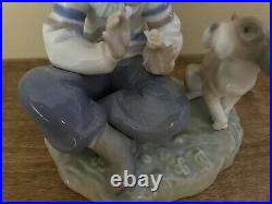 Lladro I Hope She Does 5450 Porcelain Figurine Boy Flower Dog She Loves Me Nwot